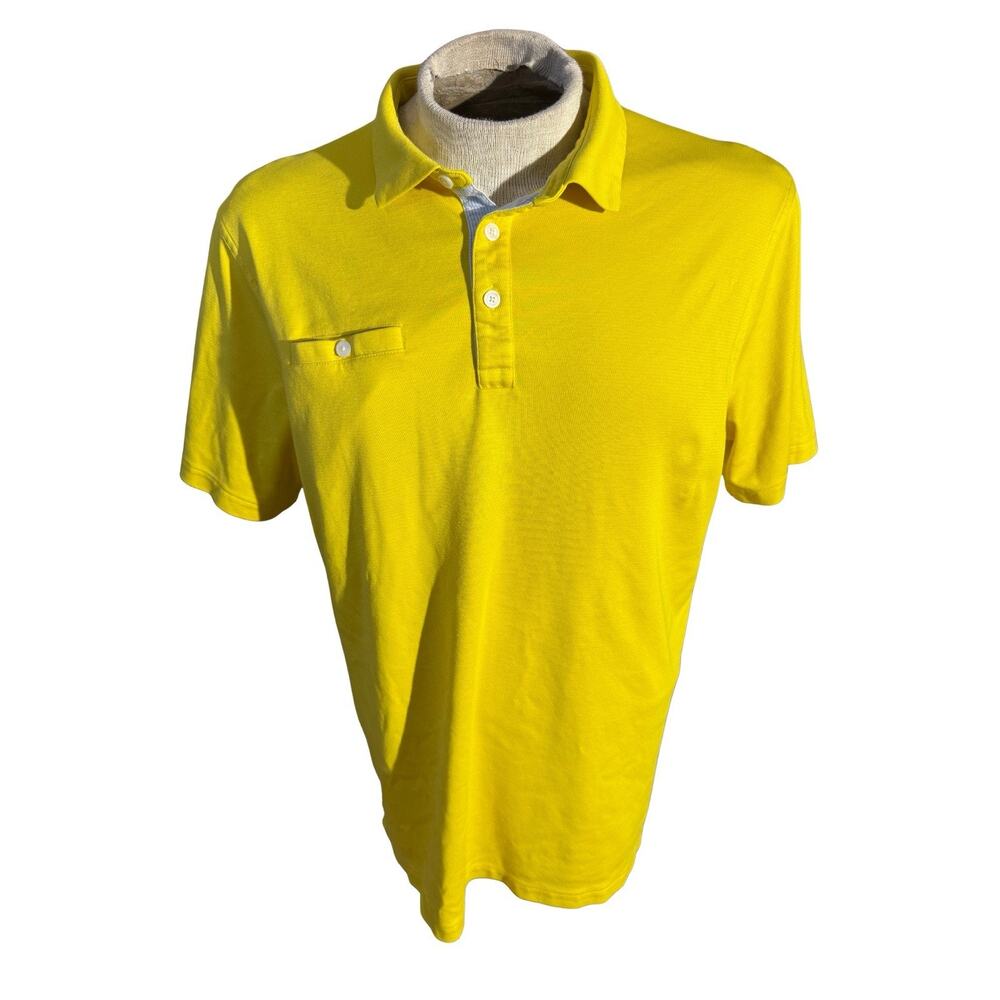 Nike Dri-Fit Polo Shirt Men’s L Yellow Short Sleeve Golf Activewear Thailand
